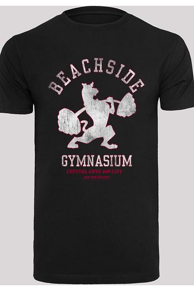 F4NT4STIC Herren Scooby Doo Beachside Gymnasium -blk With T-shirt Round Neck