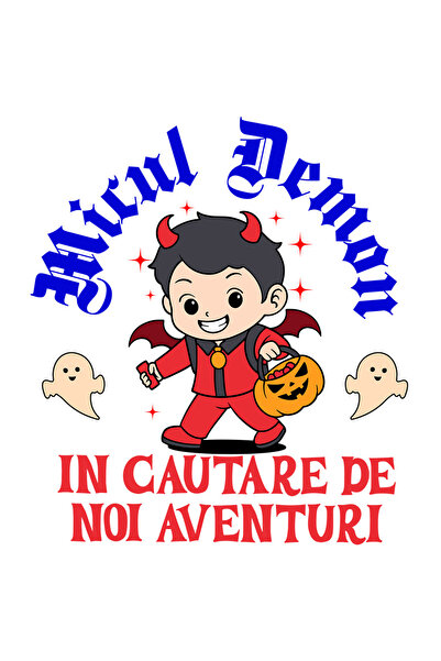 StoryGift Romania Sticker Autocolant 70CM cu Copil Costumat In Diavol Hallowe...