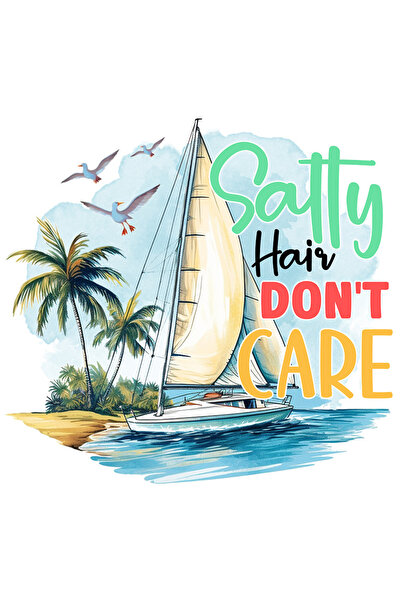 StoryGift Romania Sticker Autocolant 70CM cu mesajul "Salty hair don't care",...