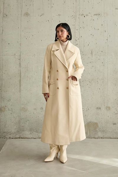 nedo7 Beige Pocket Chain Coat