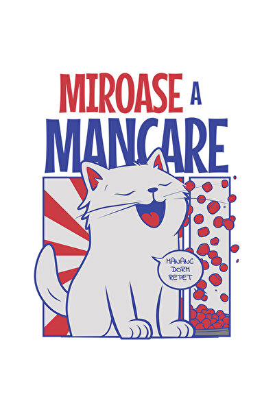 StoryGift Romania Sticker Adeziv 90CM Adeziv Pisica alba mesaj haios MIROASE ...