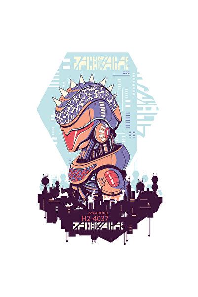 StoryGift Romania Sticker Autocolant 70CM Monstru Robot Cyberpunk, Madrid, Future, Creativitate, Arta, Colaj, c