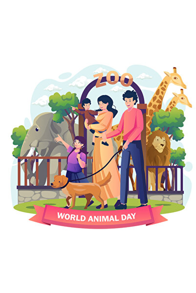 StoryGift Romania Sticker Eticheta 40CM Cu Mesaj In Engleza World Animal Day,...