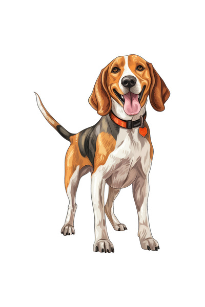 StoryGift Romania Sticker Adeziv 90CM cu un catel jucaus, ilustratie, coada ridicata, zgarda, ascultator, recuno