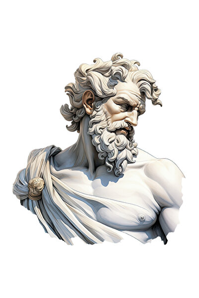 StoryGift Romania Sticker Autocolant 70CM cu o statuie care infatiseaza un zeu din mitologia greaca, ilustratie,