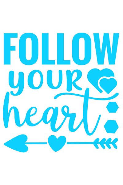 StoryGift Romania Sticker Eticheta 50CM Exterior cu inimioare si textul "Follow your heart" - urmeaza-ti inima i