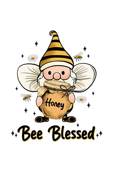 StoryGift Romania Sticker Autocolant 70CM cu un pitic costumat in albina tinand un borcan cu miere in brate cu m