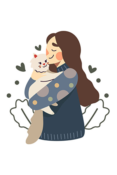 StoryGift Romania Sticker Eticheta 40CM Cu Fata, Pisica, Frunze, Buline, Inim...