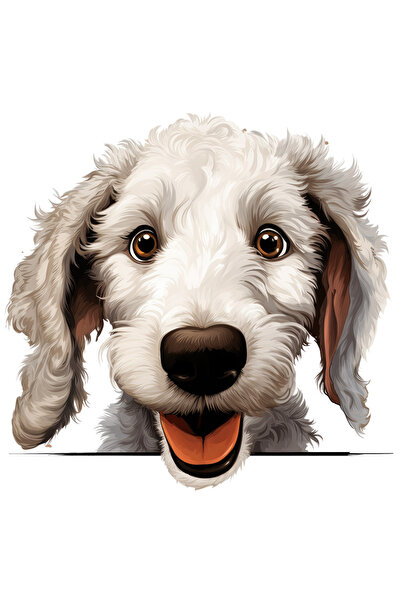 StoryGift Romania Sticker Autocolant 70CM cu un catelus alb, blanos, ilustrat...