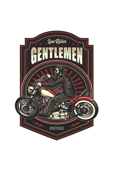 StoryGift Romania Sticker Eticheta 50CM Cu Mesaj Gentlemen, Motocicleta, Post...