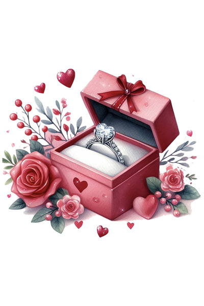 StoryGift Romania Sticker Autocolant 70CM cu un inel cu diamant, ilustratie, ...