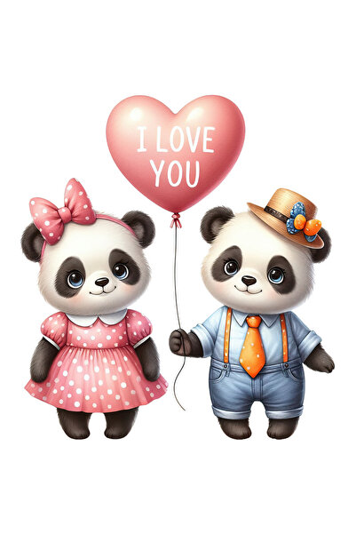 StoryGift Romania Sticker Autocolant 70CM cu o ursoaica si un urs Panda, vese...