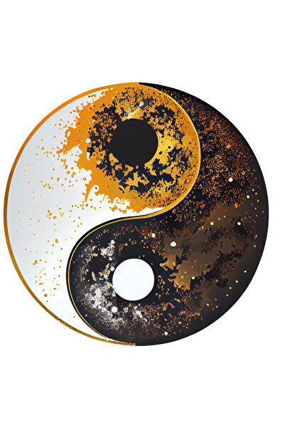 StoryGift Romania Sticker Eticheta 40CM Cu Simbol Ying Si Yang, Bine Si Rau, ...