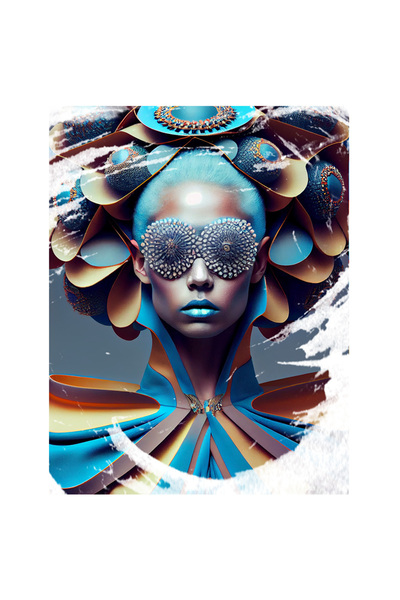 StoryGift Romania Sticker Adeziv 90CM Cu Portret Regina Carnavalului, Ochelarii De soare Din Margele, Tinuta Pal