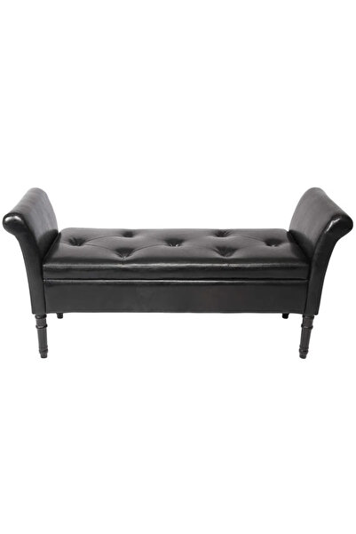 ULYSSES Yatak Ucu Bench, Antre Benchi, Hol Bench, Suni Deri Döşemeli Şık Oturma Bankı, 150 Cm Bank
