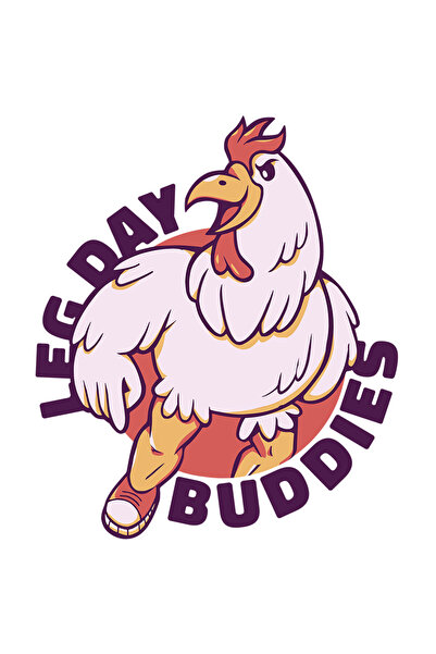 StoryGift Romania Sticker Cu Mesaj In Engleza Leg Day Buddies, Cocos, Adidasi...