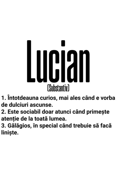 StoryGift Romania Sticker Autocolant 70CM Cu Numele Lucian, Cu Mesaj Amuzant,...