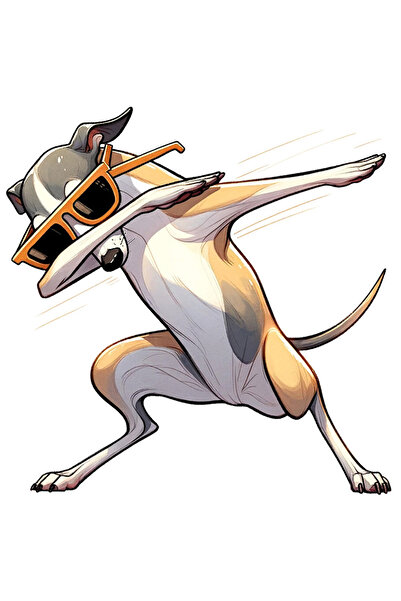 StoryGift Romania Sticker Autocolant 70CM cu un caine cu ochelari de soare, d...