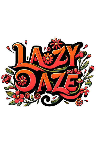 StoryGift Romania Sticker Cu Mesajul "lazy Daze", Ilustratie, Amuzant, Razi, ...