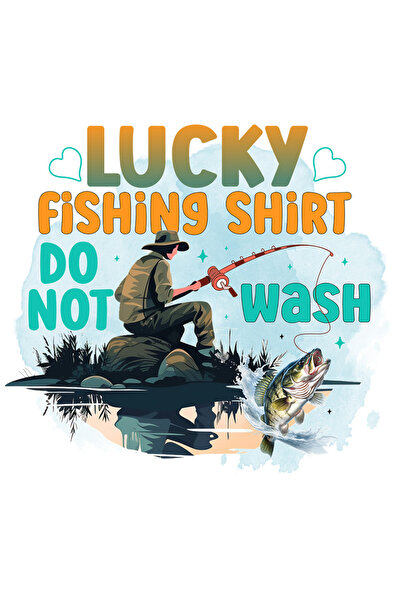 StoryGift Romania Sticker Autocolant 70CM cu un pescar cu mesajul "Lucky fish...