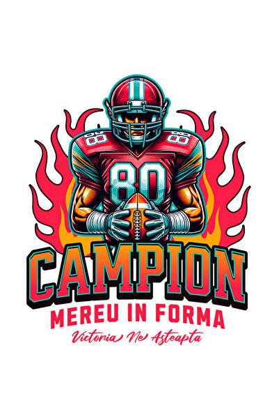 StoryGift Romania Sticker Adeziv 90CM cu Jucator De Fotbal American Casca Uni...