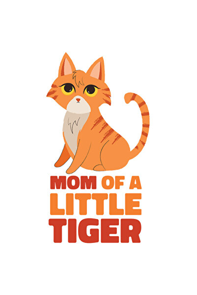 StoryGift Romania Sticker Eticheta 40CM Cu Pisica Portocalie, Mesaj In Engleza Mom Of A Little Tier, Pisici Si M