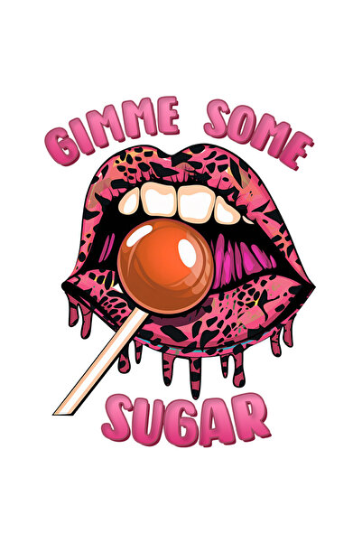 StoryGift Romania Sticker Cu Gura Si Cu O Acadea Cu Mesajul "gimme Some Sugar...