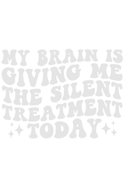 StoryGift Romania Sticker Autocolant 30CM Exterior cu stelute si mesaj in engleza "My brain is giving me the sil