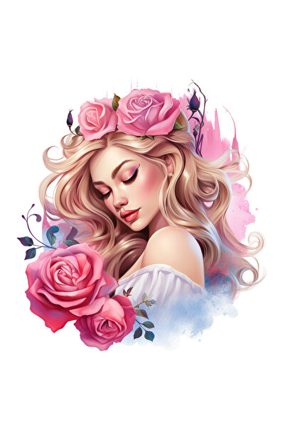 StoryGift Romania Sticker Cu O Fata Frumusica, Ilustratie, Machiata, Blonda, ...