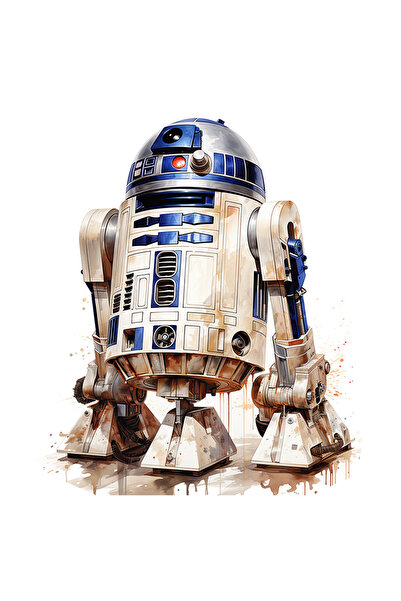 StoryGift Romania Sticker Adeziv 90CM Cu R2-D2, Robot, Star Wars, Sci Fi, Personaj Fictiv, Razboiul Stelelor, c