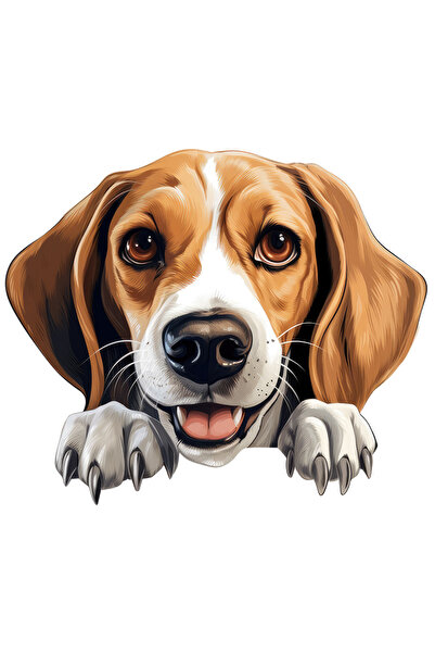 StoryGift Romania Sticker Eticheta 50CM cu un catel vesel, ilustratie, jucaus...