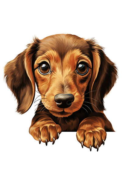 StoryGift Romania Sticker Adeziv 90CM cu un catel surprins, ilustratie, maro ...