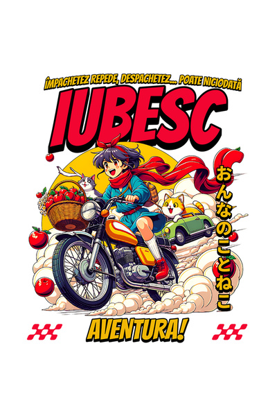 StoryGift Romania Sticker Adeziv Fata Pe Motor, Aventura Impachetez Repede De...