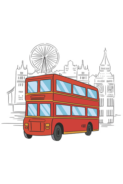 StoryGift Romania Sticker Adeziv 90CM Personalizata Autobuz. Londra, Roata, P...