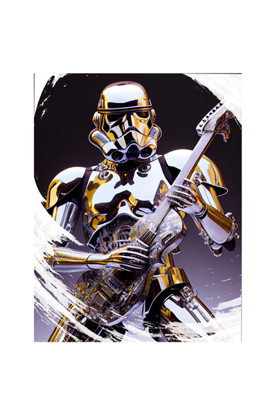 StoryGift Romania Sticker Autocolant 70CM Cu Soldat Stil Star Wars Cantand La...