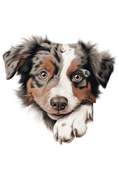 StoryGift Romania Sticker Eticheta 40CM cu un catel jucaus, ilustratie, pentr...