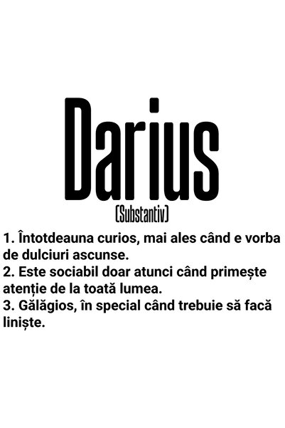 StoryGift Romania Sticker Adeziv 90CM Cu Numele Darius, Cu Mesaj Amuzant, Cur...