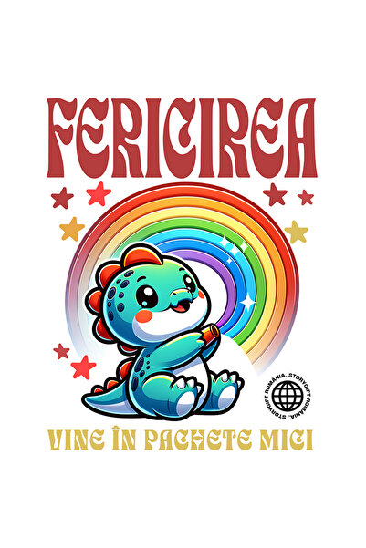 StoryGift Romania Sticker Autocolant 70CM Adeziv Fericirea vine în pachete mi...