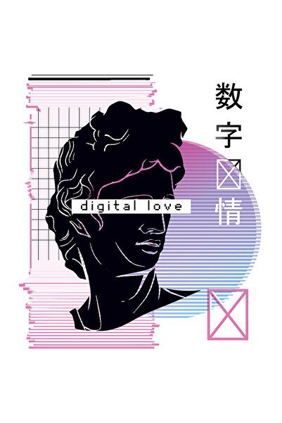 StoryGift Romania Sticker Eticheta 40CM Personalizata Statue Grecia, Abstract, Digital Love, Iubire Digitala, c