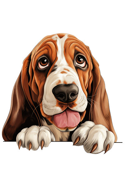 StoryGift Romania Sticker Autocolant 70CM cu un catel cu urechile plecate, ilustratie, limba scoasa, labute, ghe