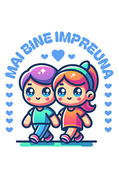 StoryGift Romania Sticker Autocolant 70CM cu Cuplu Animat Fericit Plimbare Te...