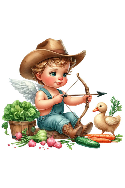 StoryGift Romania Sticker Autocolant 70CM cu un bebelus cu aripi, palarie de ...