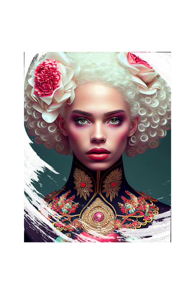 StoryGift Romania 70CM Self-Adhesive Sticker With Portrait of Girl in Traditi...