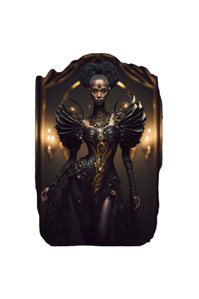 StoryGift Romania Sticker Eticheta 40CM Cu Femeie, Fantasy, Sci-Fi, Elegant, Fashion, Model, Afro, cu Margini A