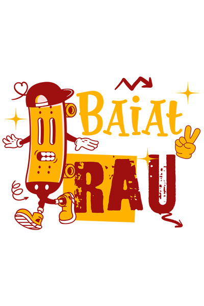 StoryGift Romania Sticker Adeziv 90CM Adeziv Skateboard cu sapca text BAIAT R...