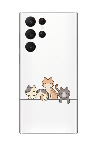 Dali Design حافظة شفافة متوافقة مع هاتف Galaxy S22 Ultra بتصميمات Cats 4
