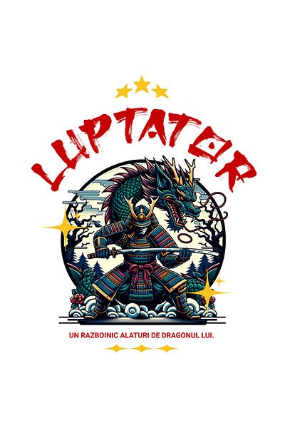 StoryGift Romania Sticker Eticheta 50CM cu Luptator Cu Armura Si sabie Cultura Chinezeasca Dragon Imens Text Un