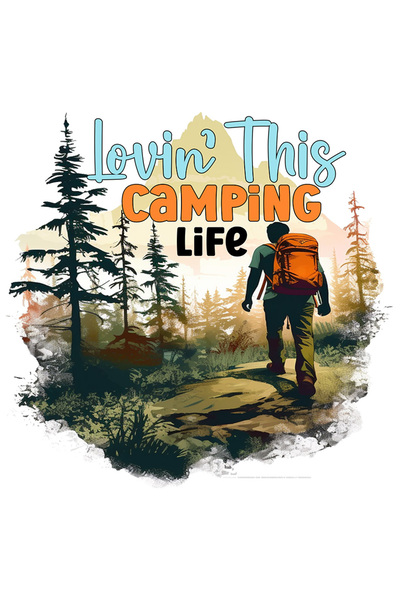 StoryGift Romania Sticker Adeziv 90CM cu mesajul "Lovin' this camping life", ...