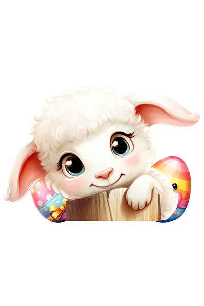 StoryGift Romania Sticker Autocolant 70CM cu o oita vesela, ilustratie, jucau...