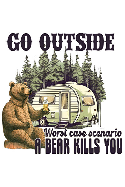 StoryGift Romania Sticker Adeziv 90CM cu mesajul "Go outside, worst case scen...